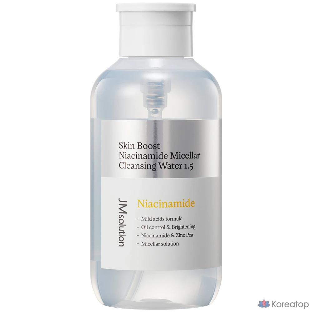 JM Solution Skin Boost Ниацинамид Мицеллярная очищающая вода, 1,5 л, 500 мл, 1 шт.