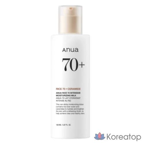 Интенсивный увлажняющий молочный лосьон Anua Rice 70, 1 шт., 150 мл