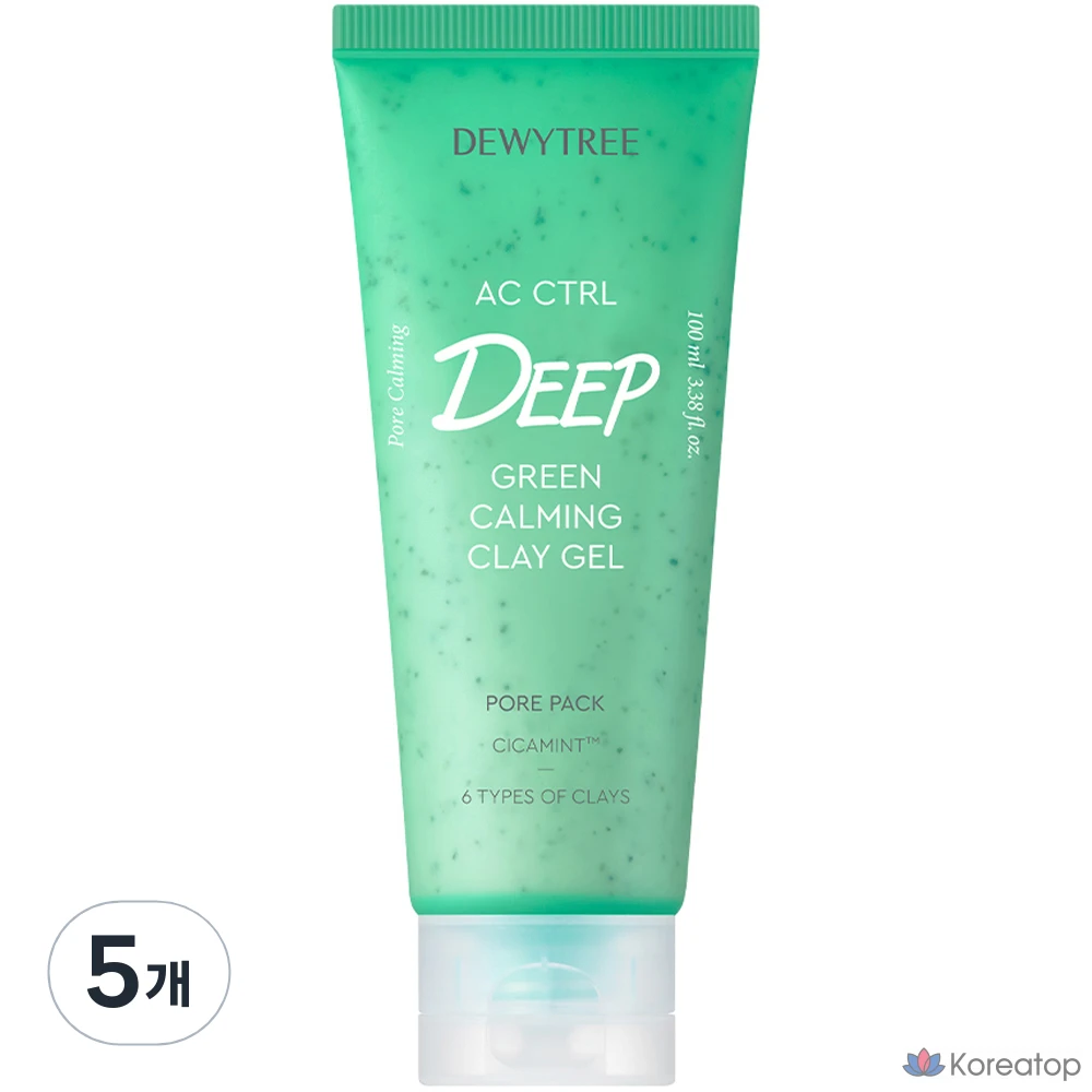 Гель-маска для очищения пор Dewtree AC Control Deep Green Calming Clay Gel Pore Pack, 100 мл, 1 упаковка, 5 штук