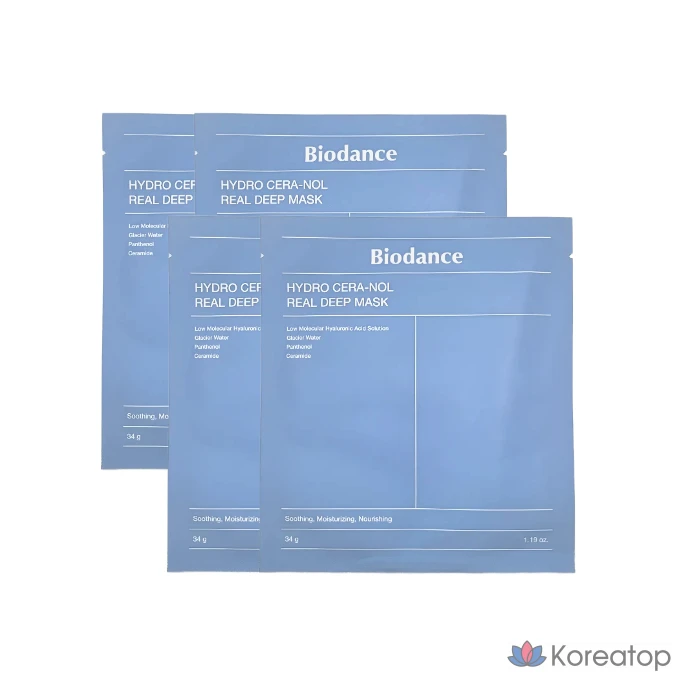Biodense Hydro Seranol Real Deep Mask, 136 г, 4 штуки, 1 упаковка