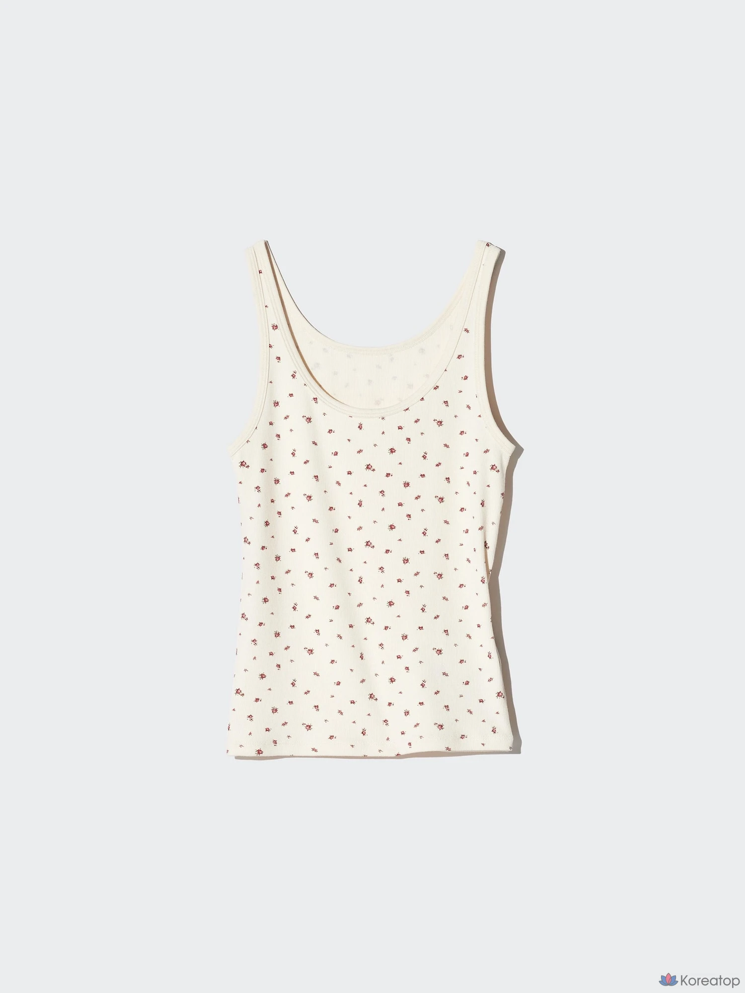 Топ Uniqlo Rib Tank Top, цветочный