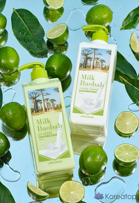 Шампунь Milk Baobab с лаймом и базиликом, 1 л, 1 шт.