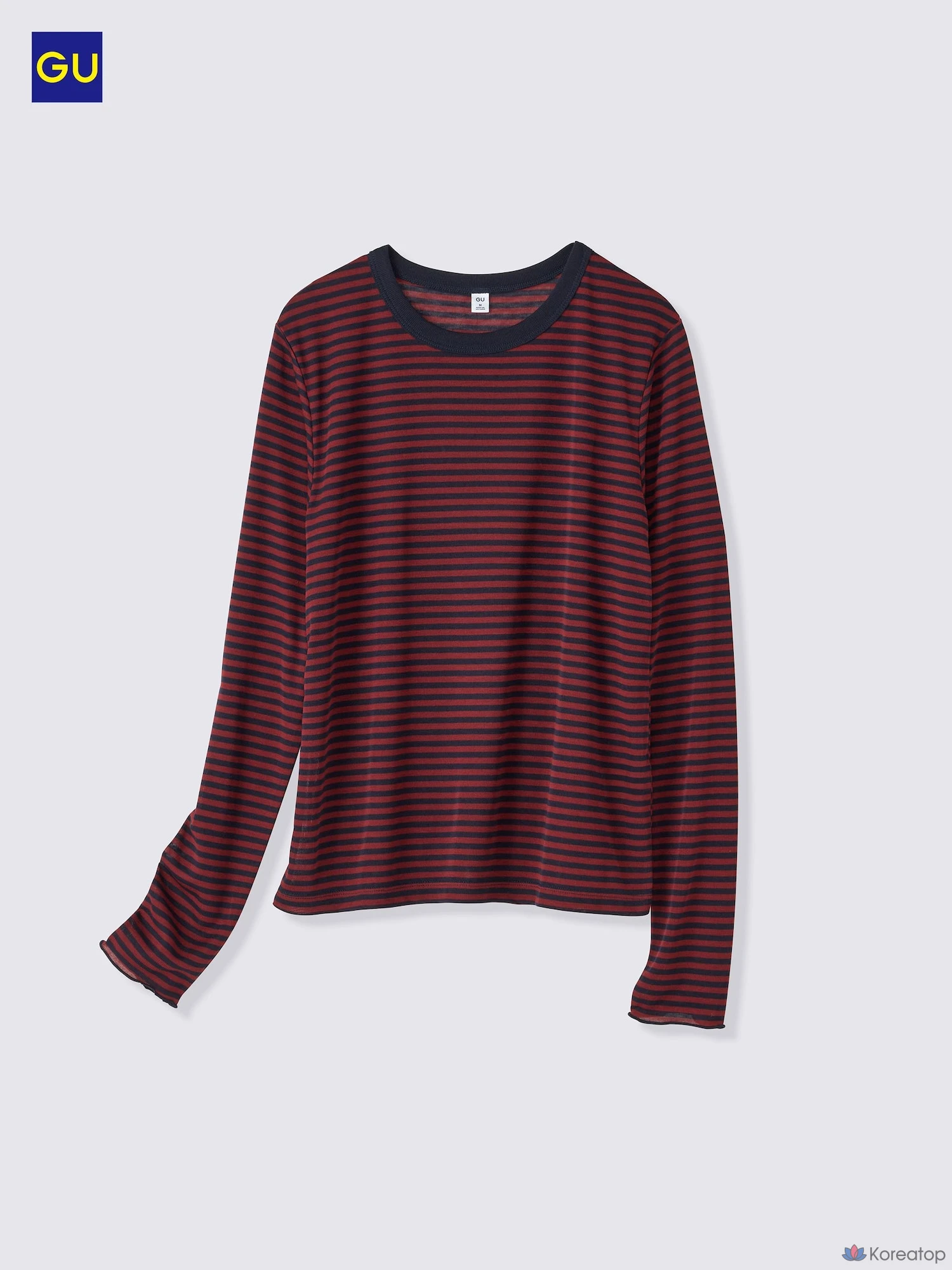 Футболка Uniqlo Soft Sheer Stripe Crew Neck T Long Sleeve
