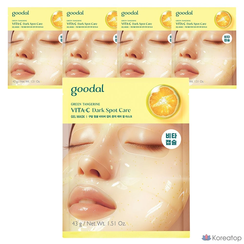 Гелевая маска для точечного ухода Goodal Green Tangerine Vita C, 1 упаковка, 5 штук.