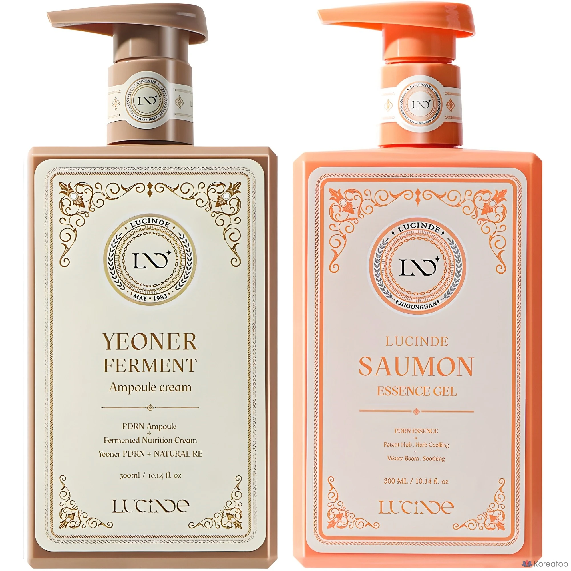 Крем Lusand PDRN с экстрактом лосося, набор гелей-лосьонов Nuclear Bomb Synergy All-in-One Half-and-Half, 1 комплект, 600 мл.