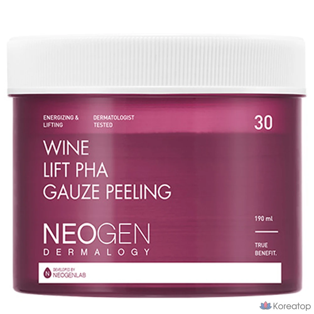 Отшелушивающие подушечки Neogendermalogie Wine Lift Paha Gauze Peeling Pad, 190 мл, 30 листов, 1 шт.