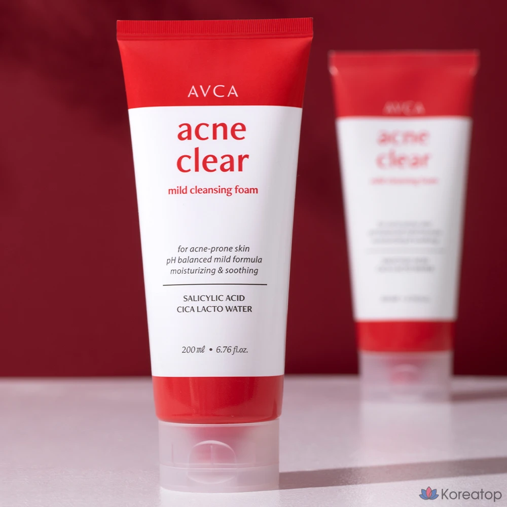 AVCA Прозрачная очищающая пенка от прыщей, 200 мл, 1 шт.