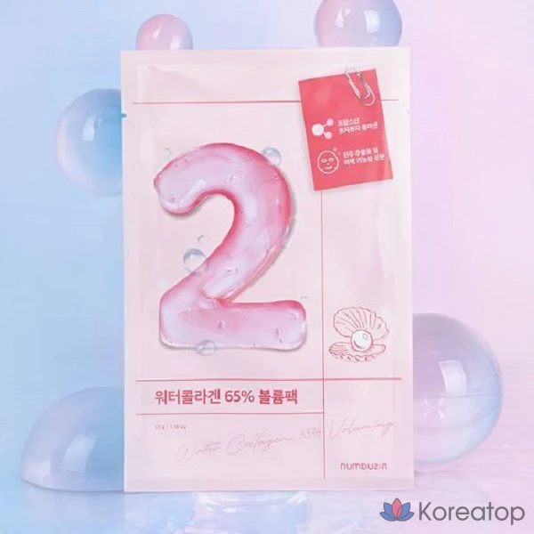 Коллаген Numbersin No. 2 на водной основе, 65% объем, 1 лист, 1 пачка, 1 единица.