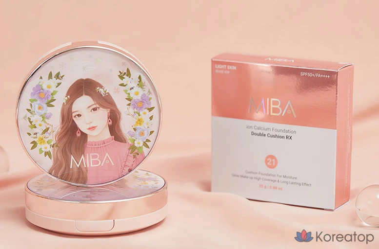 Тональный крем MIBA Ion Calcium Double Cushion Foundation RX 25 г + сменный блок 25 г, № 21 Bright Skin, 1 шт.