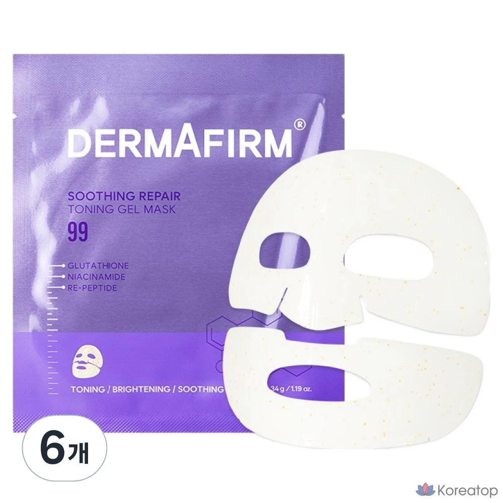 Успокаивающая восстанавливающая тонизирующая гелевая маска Dermafirm, набор R4, 6 штук, 1 упаковка