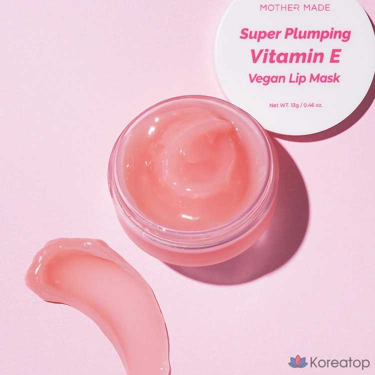 Веганская маска для губ MOTHER MADE Super Plumping с витамином Е, 13 г, для сна, отшелушивания губ, 1 шт.