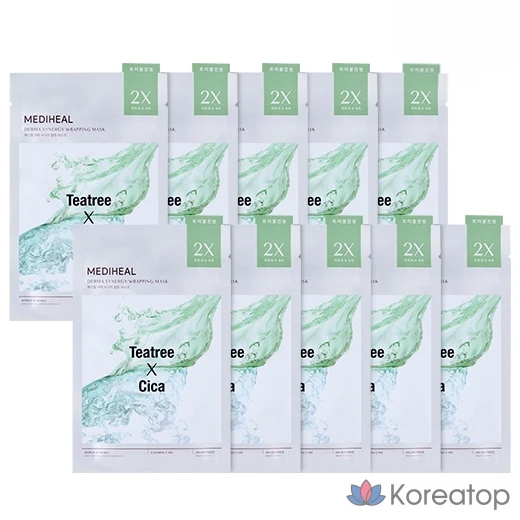 Набор успокаивающих обертывающих масок Mediheal Derma Synergy Trouble, 10 штук, 1 упаковка.