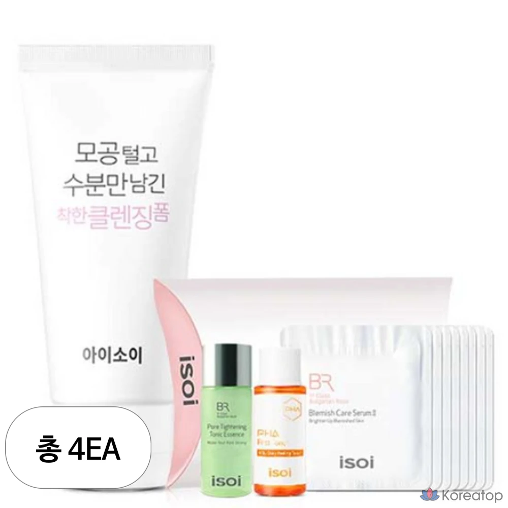 Очищающая пенка Isoi Pore Care Moisture Cleansing Foam + Набор пробников 6 видов, 75 мл, 4 шт.
