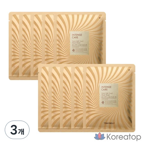 Маска для лица Tony Moly Intense Care Gold 24K Snail Mask Sheets, 3 упаковки по 10 листов