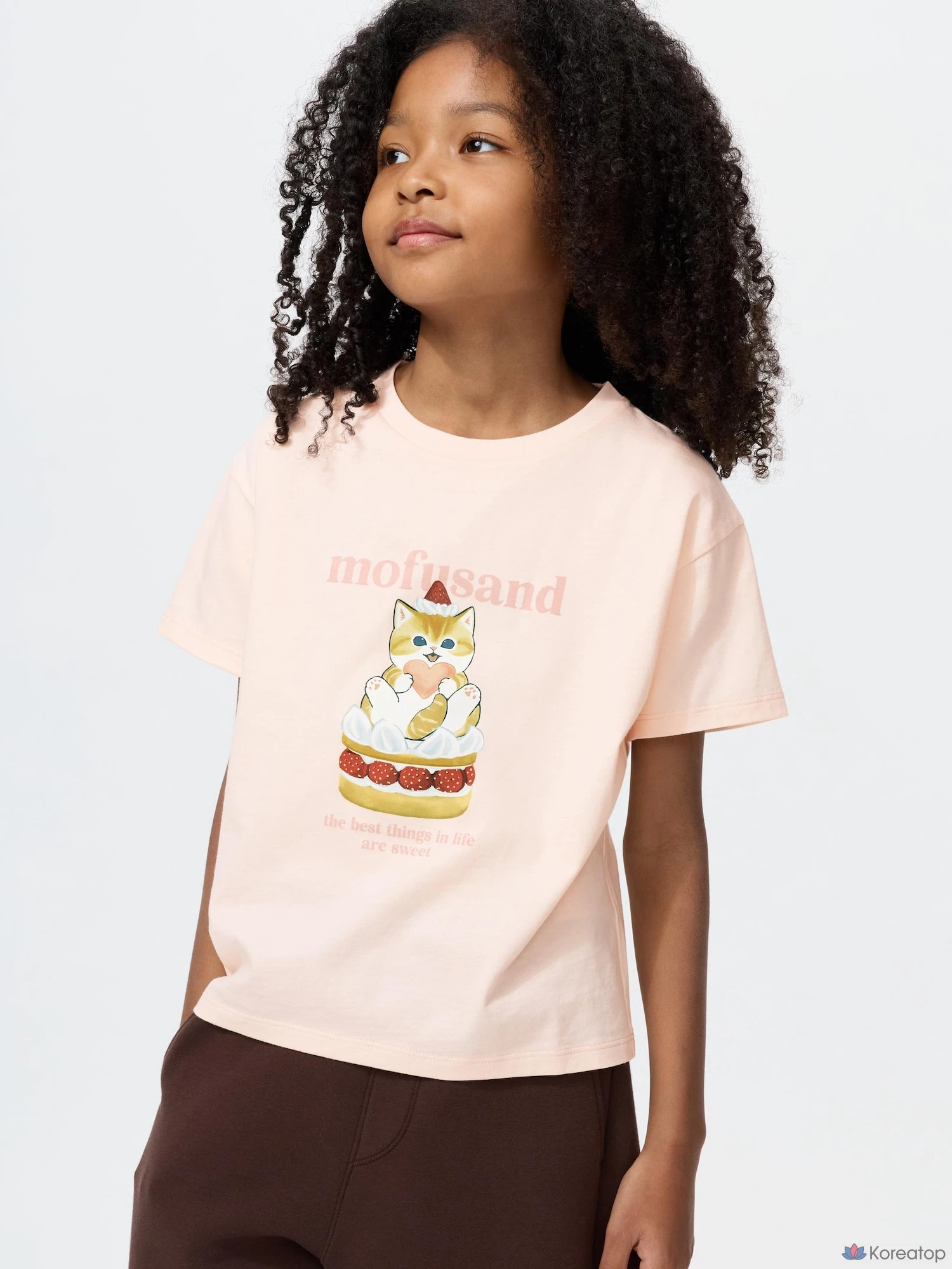 Футболка для девочек Uniqlo mofusand UT Graphic T, черный