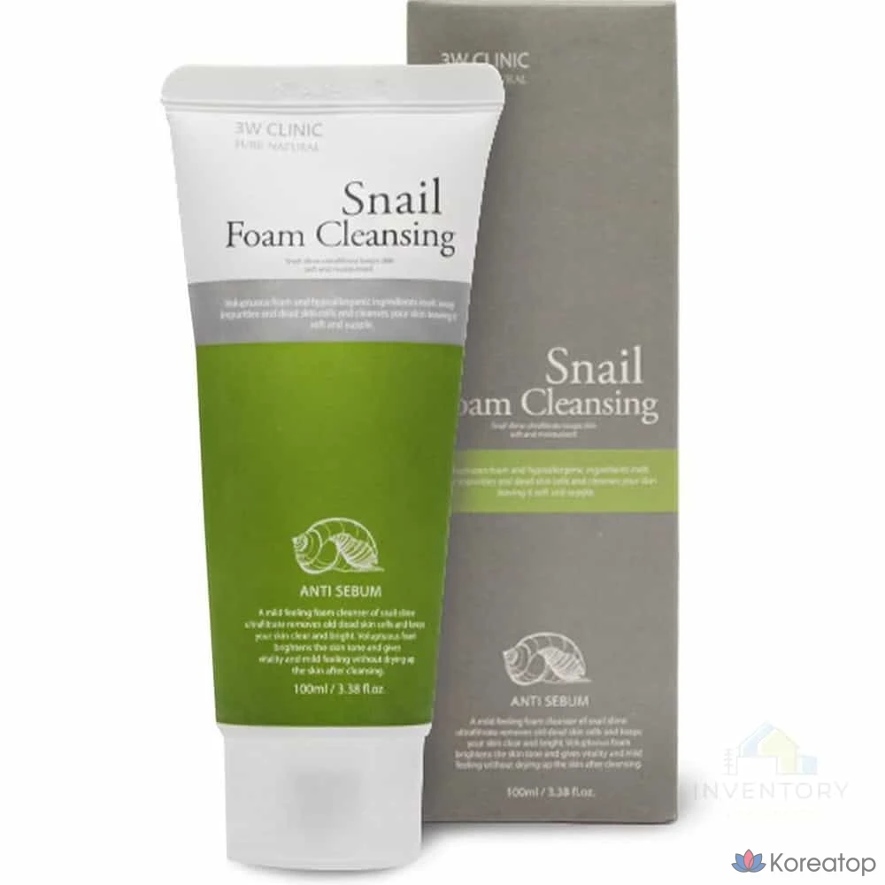 Пенка для умывания 3W Clinic Snail Foam Cleansing, 100 мл