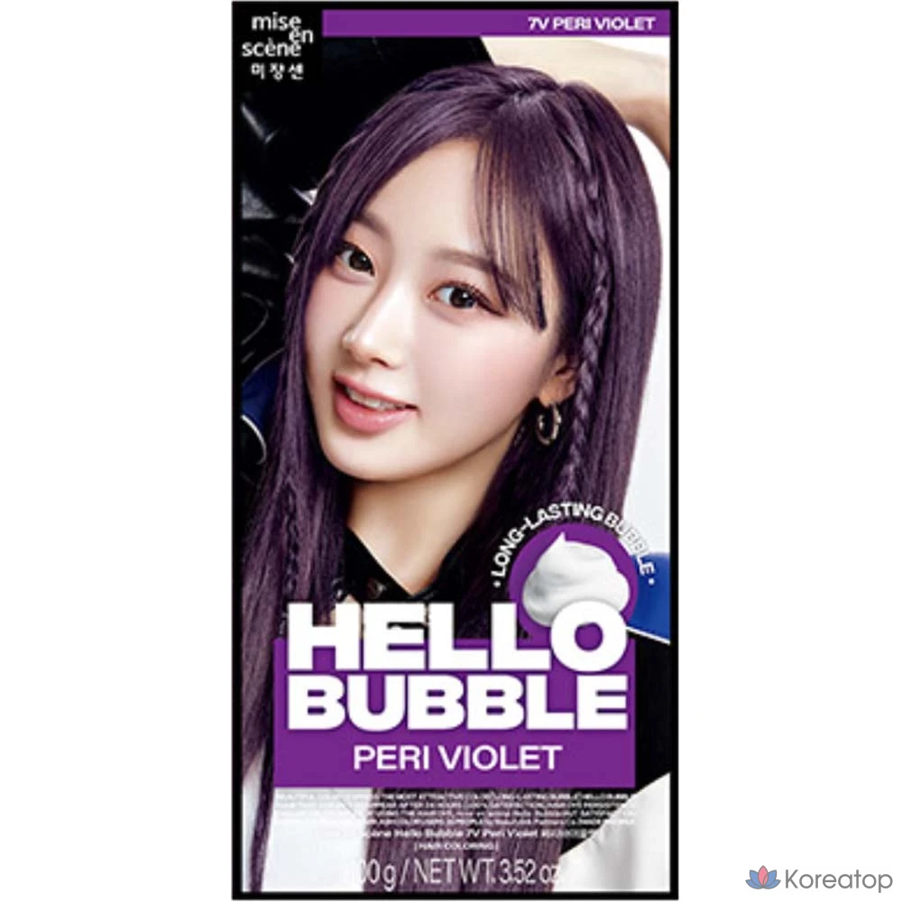 Краска для волос Mise en Scene Hello Bubble, 7V пери-фиолетовый, 1 шт., фото 2