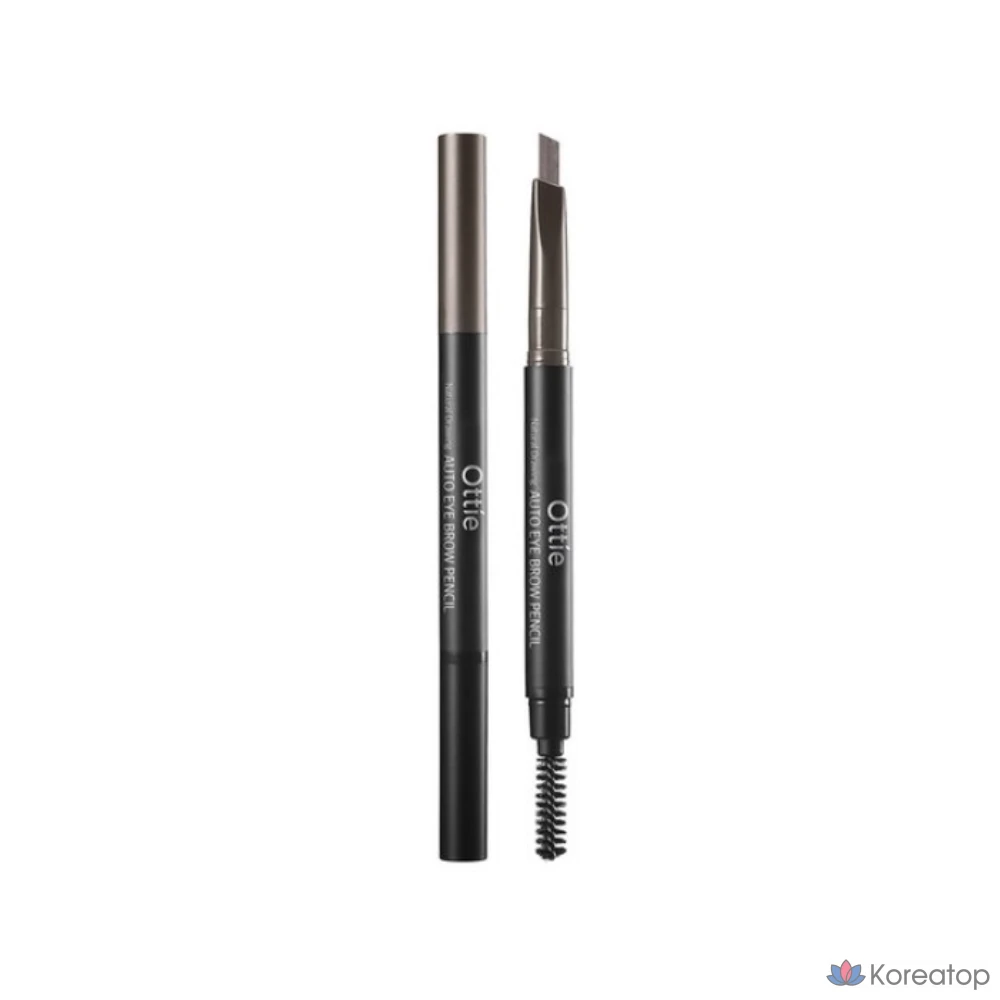 Карандаш для бровей Ottie Natural Drawing Auto Eyebrow Pencil, 0.2g, серо-коричневый, 1 шт.