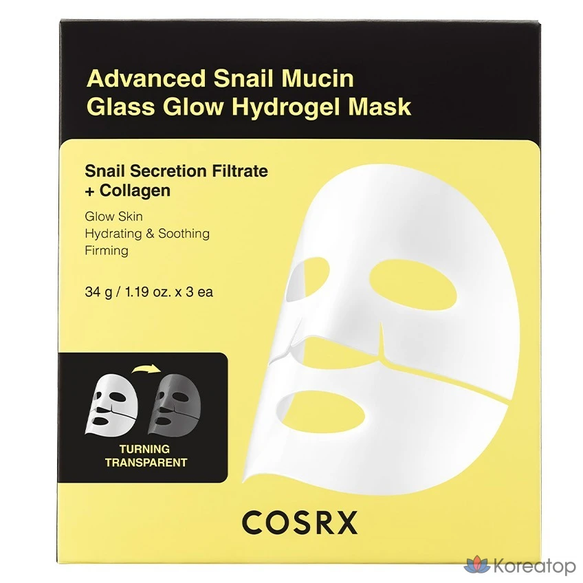 Гидрогелевая маска COSRX Advanced Snail Mucin Glass Glow, 3 шт.