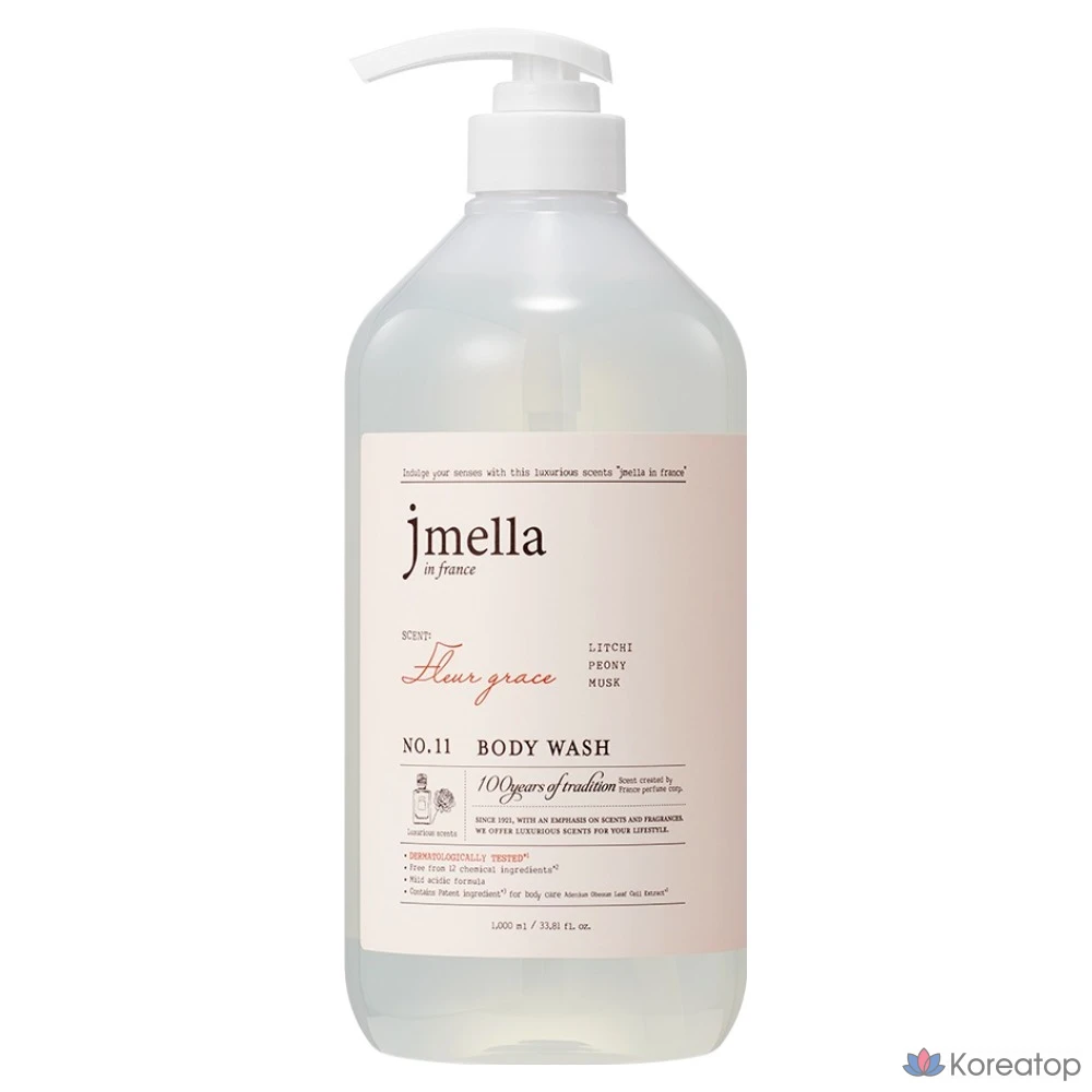 Гель для душа Jmella Fleur Grace, личи и пион, 1 л, 1 шт.