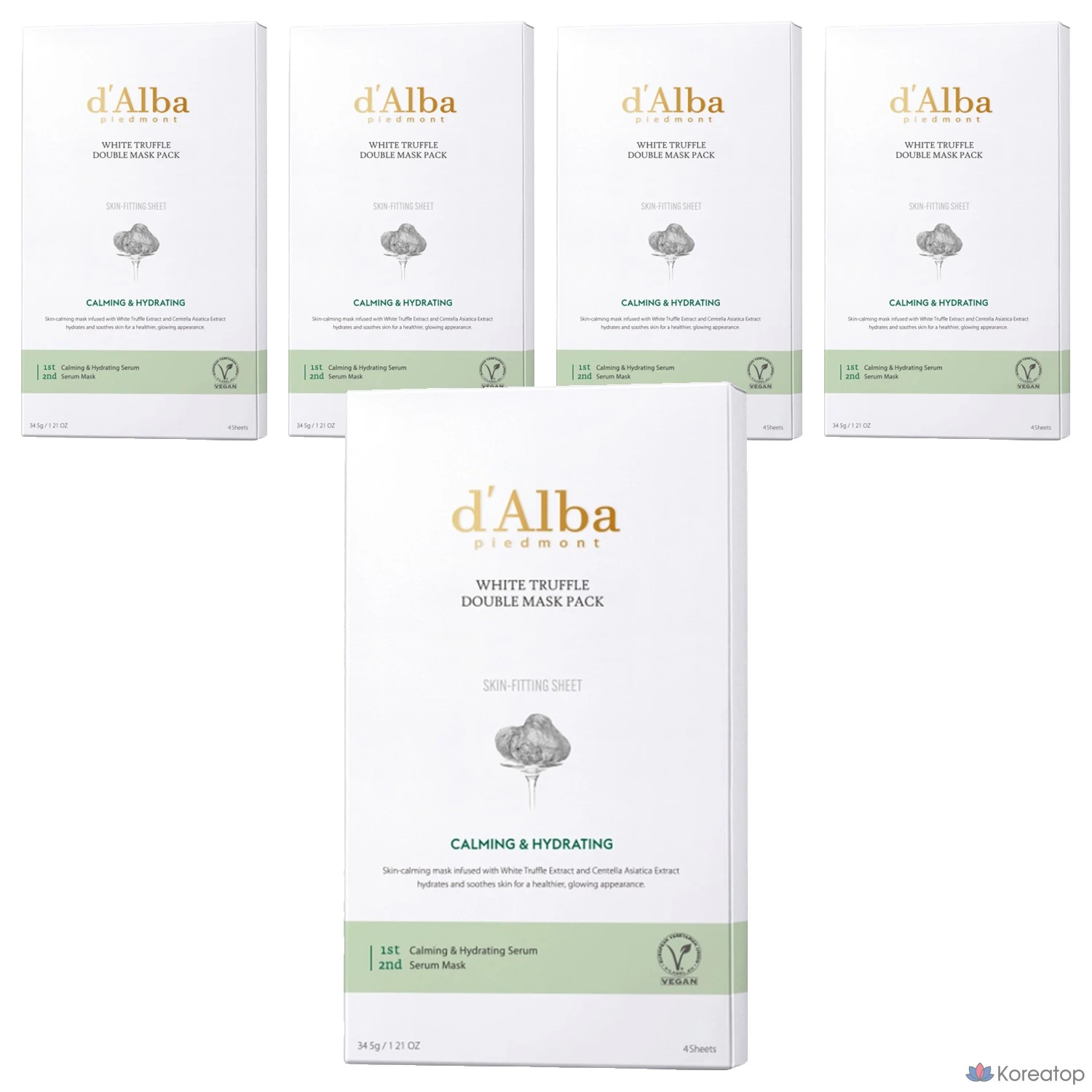 Набор из 4 и 5 масок D'alba White Truffle Double Mask Pack