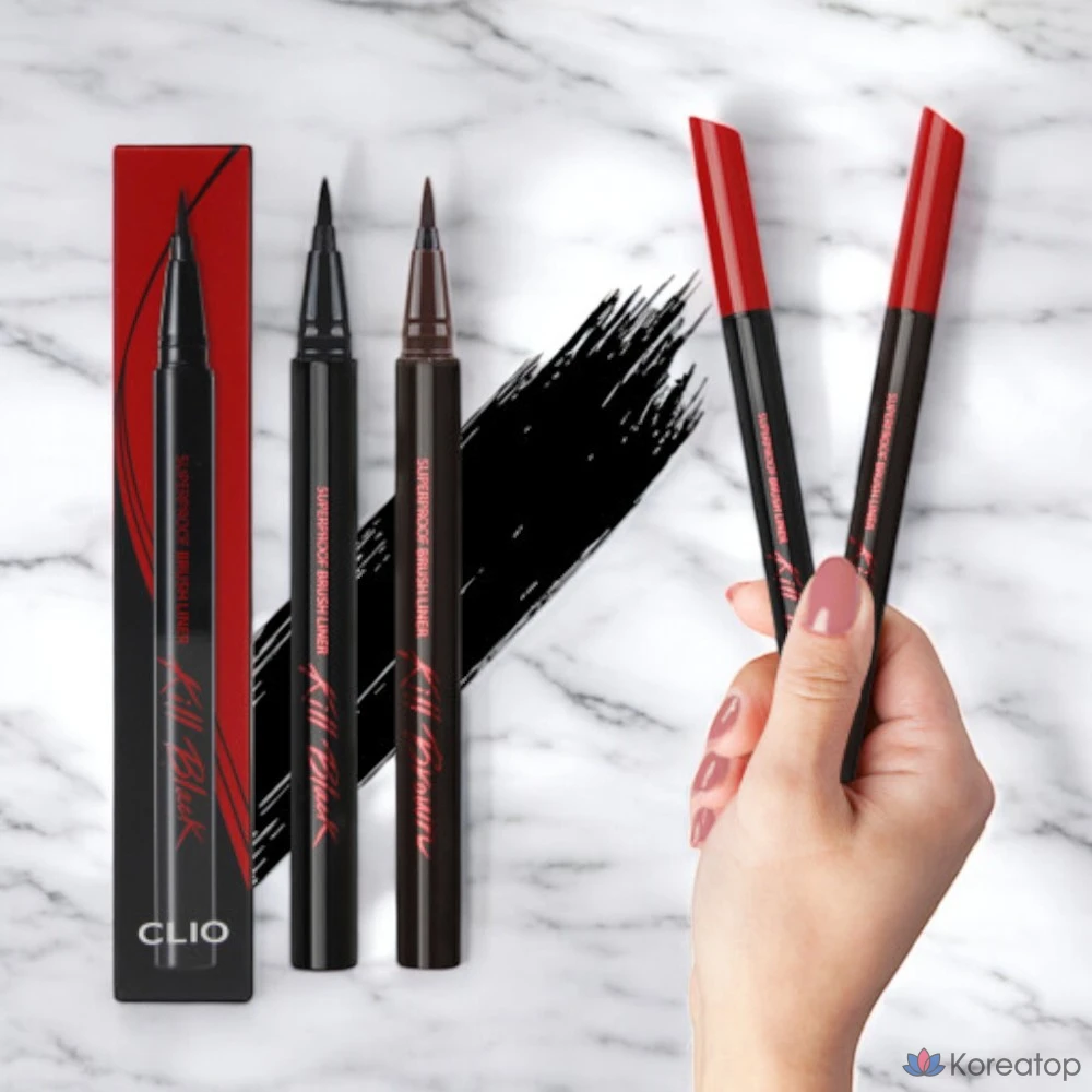 Подводка для глаз Clio Superproof Brush Liner, 0,55 мл, № 02, коричневая, 1 шт.