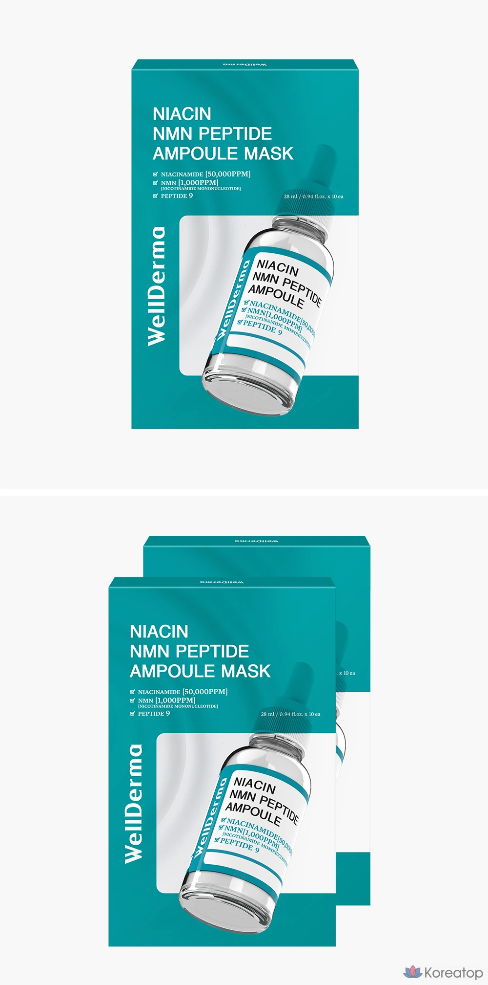 Маска-ампулы WellDerma с ниацином NMN и пептидами, 10 штук, 5 упаковок., фото 8