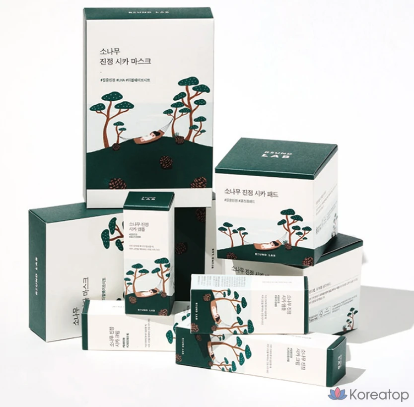 Успокаивающая маска для лица Round Lab Pine Calming Cica Mask, 1 упаковка, 40 штук, фото 8