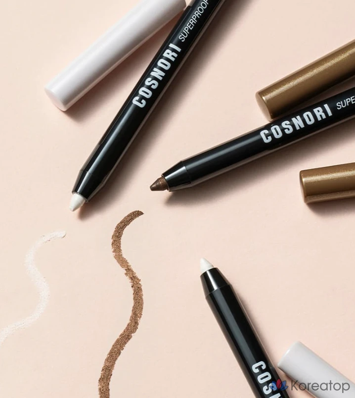 Гелевый карандаш для глаз Cosnori Superproof Fitting Gel Eyeliner Pencil 0.13 г, 2 оттенка: черный и коричневый, 1 шт., фото 5