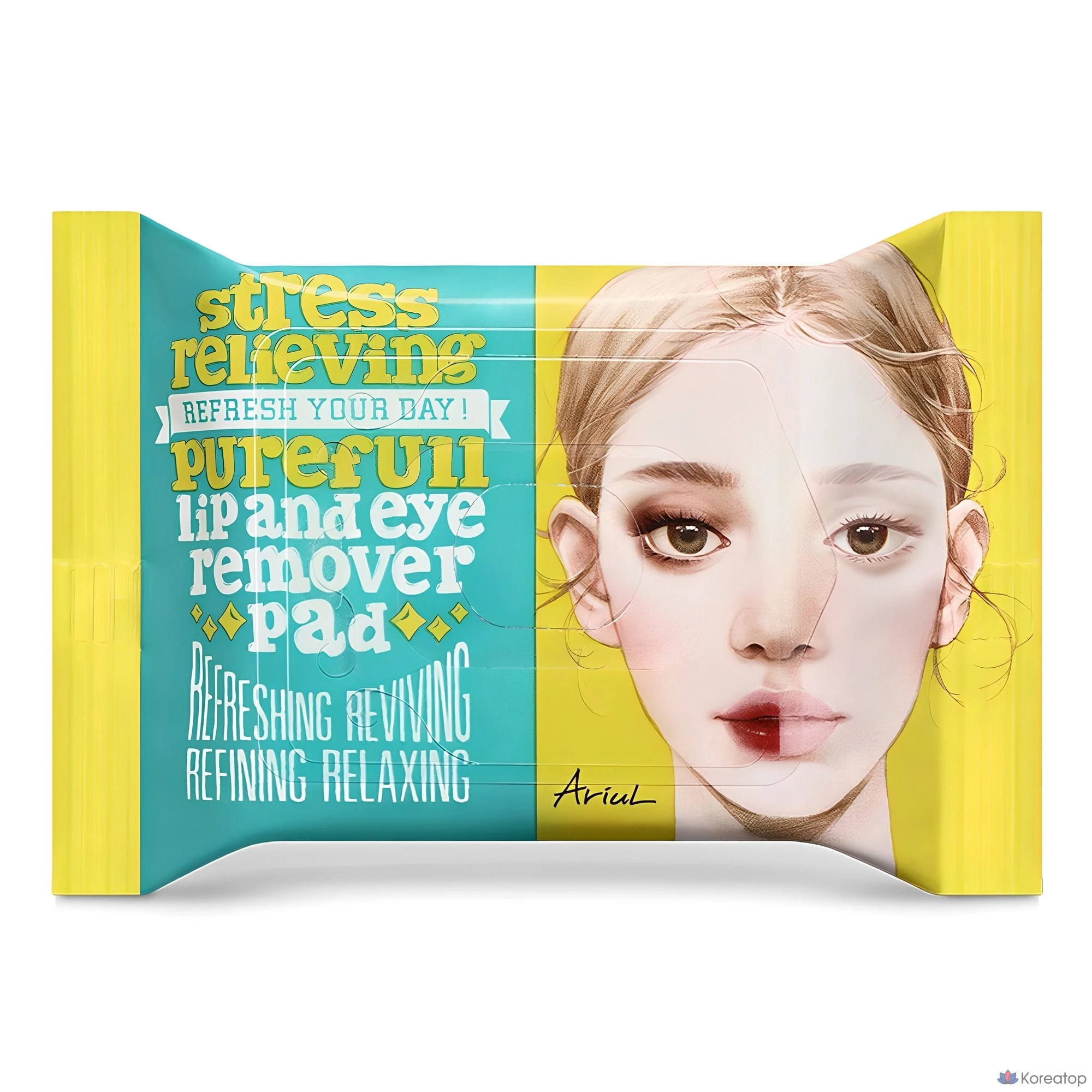 Подушечки для снятия макияжа с губ и глаз Ariel Stress Relieving Pureful, 30 шт., 55 г, 1 шт.