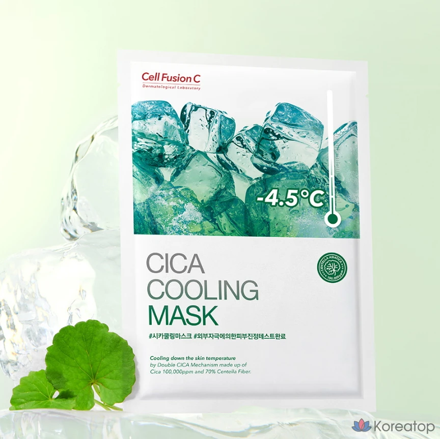 Охлаждающая маска Cellfusion C Cica (5 шт.) + охлаждающая подушечка Cica (10 шт.), 6 комплектов., фото 2
