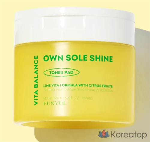 Тонизирующие подушечки Eunyul Vita Balance Own Sol Shine, 190 мл, 70 листов, 1 шт.