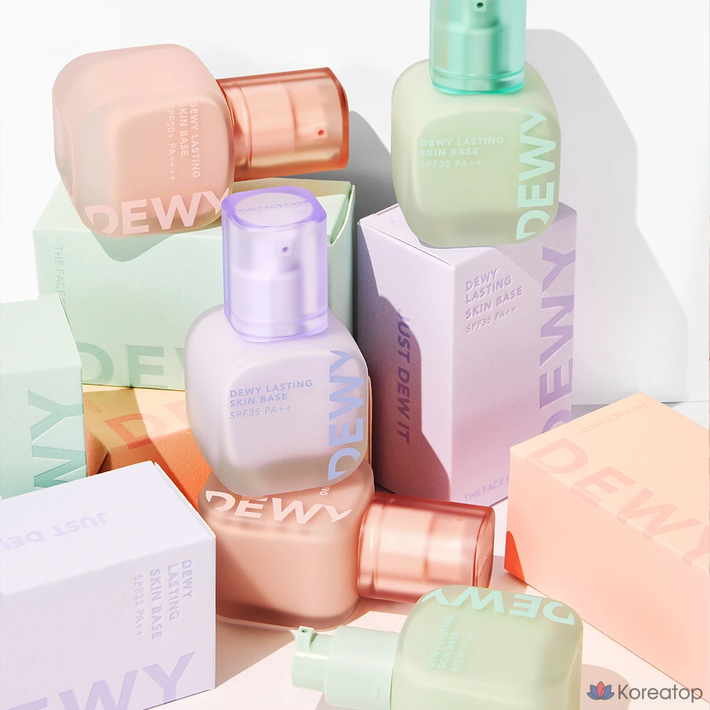 Тональная основа под макияж The Face Shop Dewy Lasting Skin Base, 35 мл, 01 Glow, 1 шт., фото 3