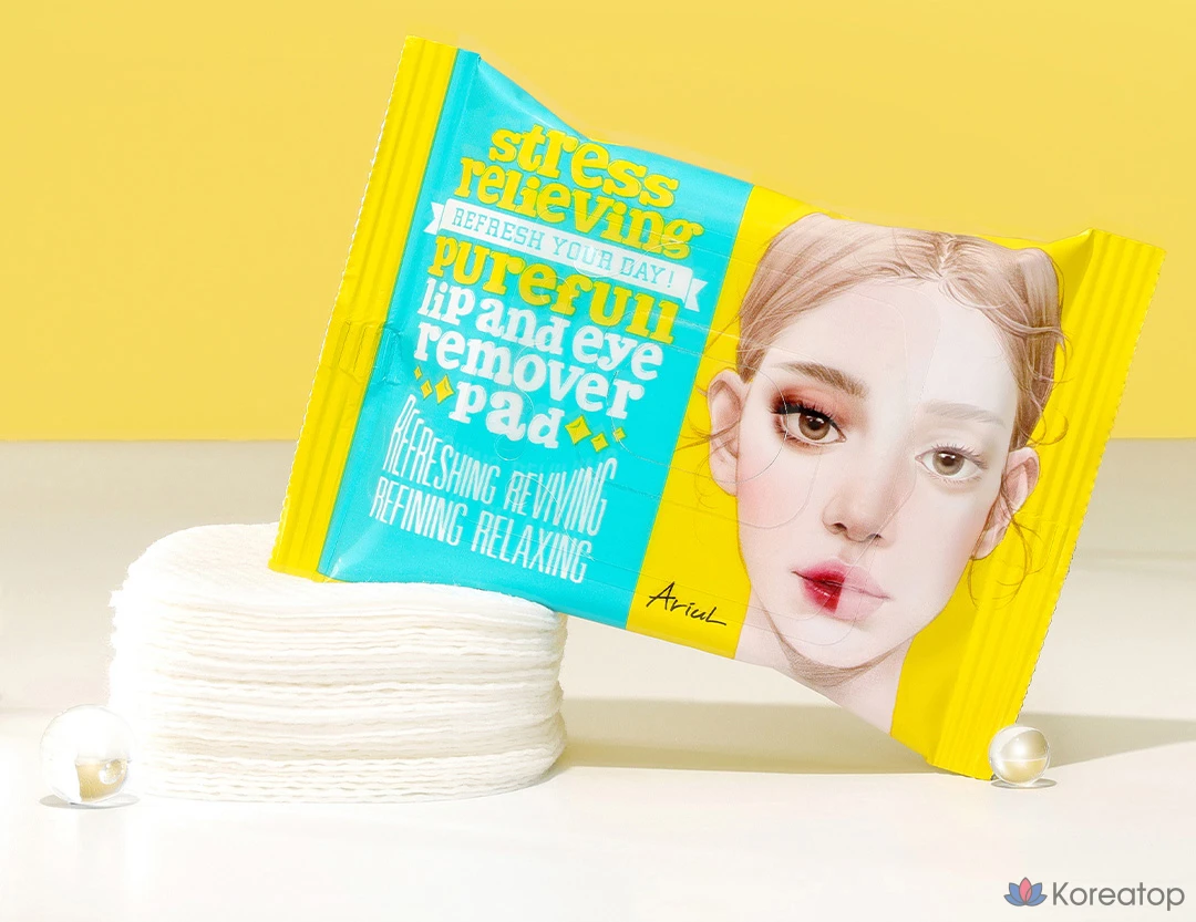 Подушечки для снятия макияжа с губ и глаз Ariel Stress Relieving Pureful, 30 шт., 55 г, 1 шт.