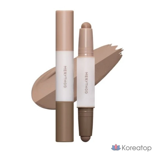 Стик для контурирования Merythod Double Contour Stick 3,3 г, оттенок 02, серо-коричневый, 1 шт.