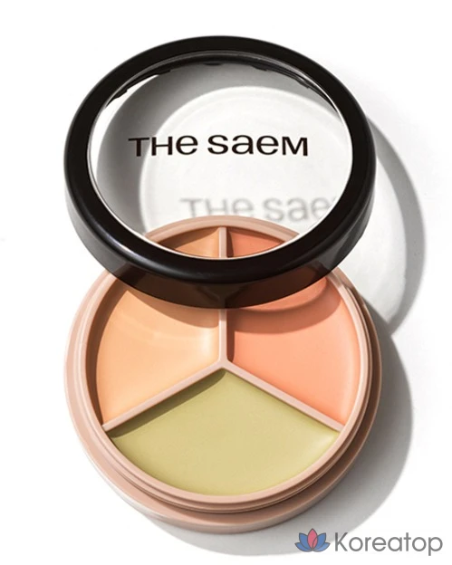 Консилер The Saem Cover Perfection Triple Pot, 13,1 г, 1 шт., оттенок 02 Contour Beige, фото 6