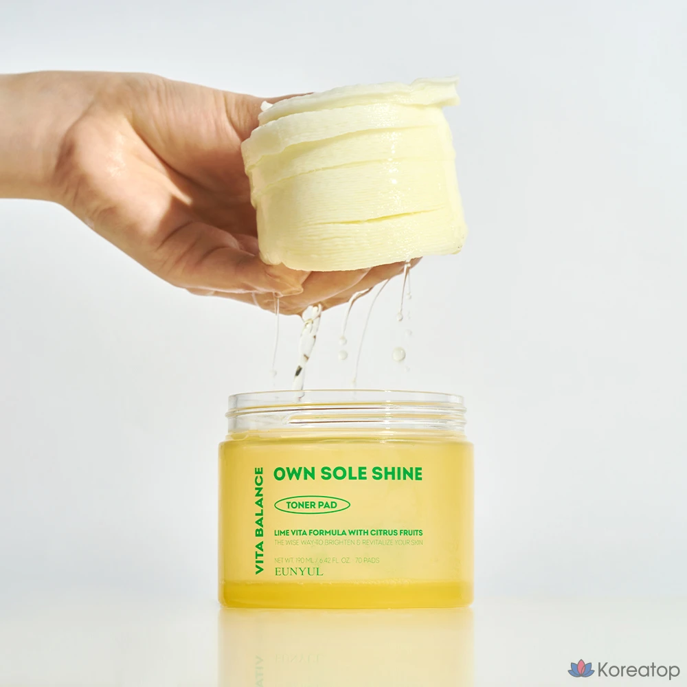 Тонизирующие подушечки Eunyul Vita Balance Own Sol Shine, 190 мл, 70 листов, 1 шт.
