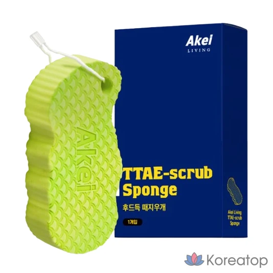 Губка-ластик с капюшоном Akei Derma+ Living, зеленая, 1 шт., 3 шт.