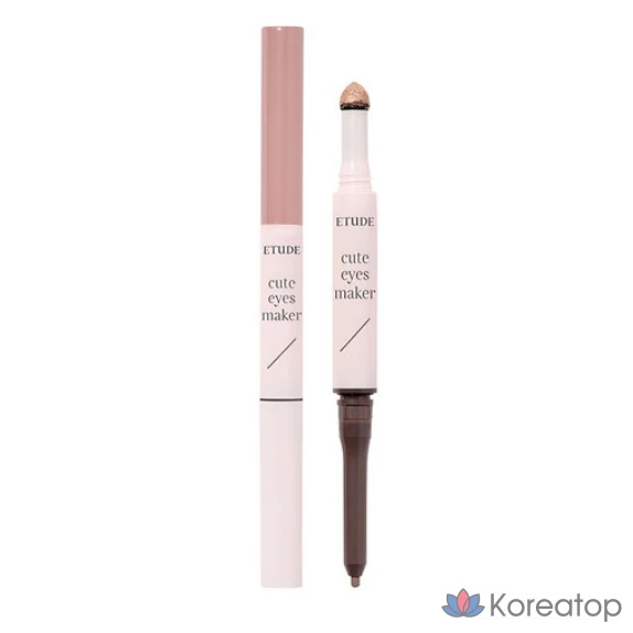 Набор подводки для глаз Etude House Aegyo-sal Maker Liner 0.1g + блестки 0.5g, персиково-нюдовый цвет (Peach Nude), 1 шт.