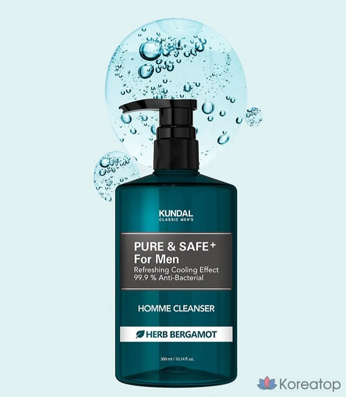 Охлаждающее средство для умывания Kundal Pure &amp; Safe для мужчин, 300 мл, 1 шт.