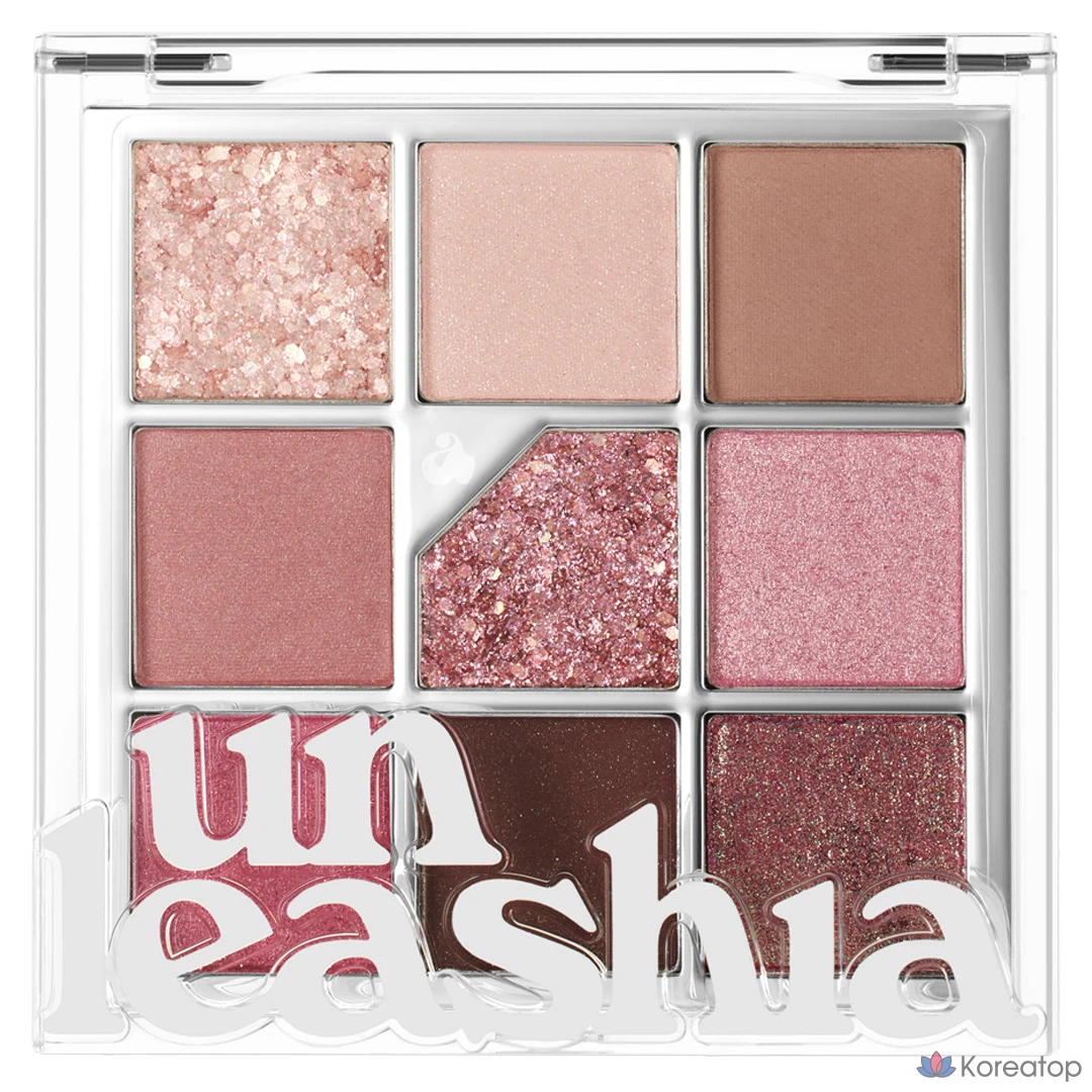 Палетка теней для век Unleashia Glitterpedia, 7,6 г, оттенок N5 "Пыльно-розовый", 1 шт.