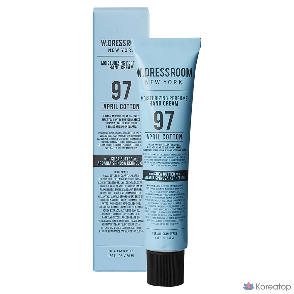 Парфюмированный крем для рук W.Dressroom 97 April, аромат хлопка, 1 шт., 50 мл
