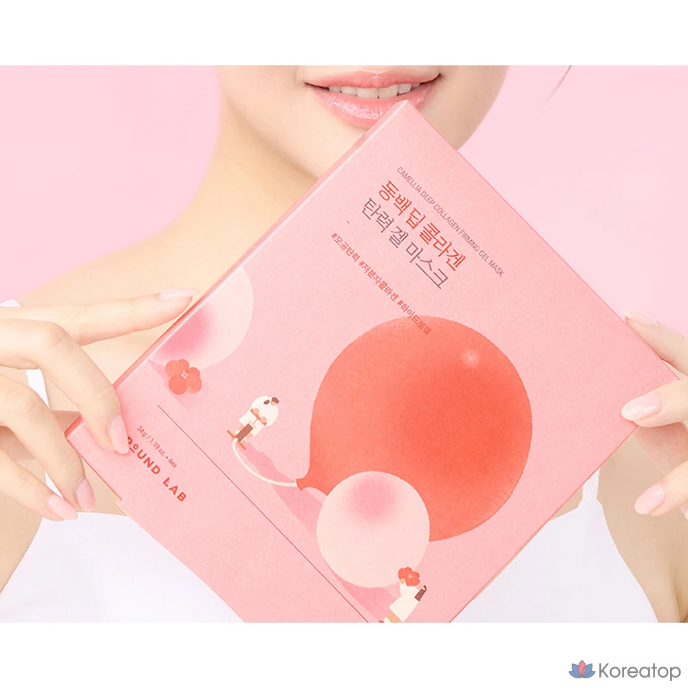 Гелевая маска Round Lab Camellia Deep Collagen Elasticity Gel Mask, 34 г, упаковка из 4 штук, 5 шт., фото 4