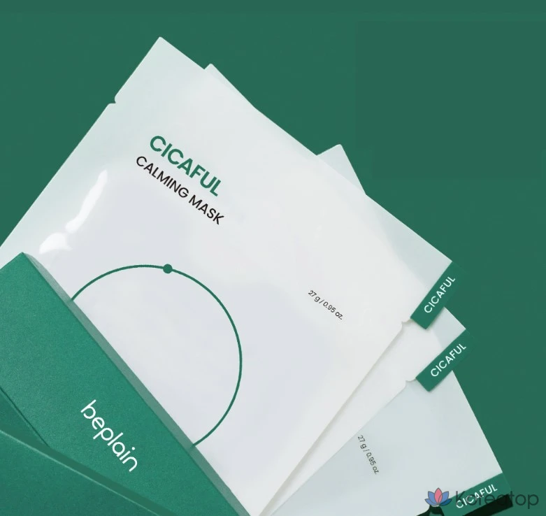 Успокаивающая маска Beplain Cicaful, 27 г, 10 штук, 1 упаковка