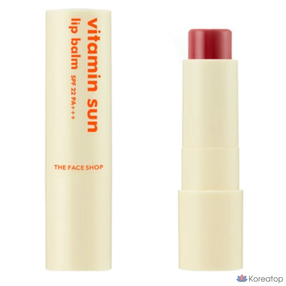 Бальзам для губ The Face Shop Vitamin Sun, красный, 3,9 г, 1 шт.