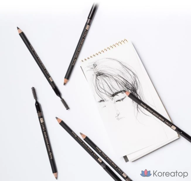 Карандаш для бровей Missha Smudgeproof Wood Eyebrow Auto Pencil, серо-коричневый, 1 шт., фото 8