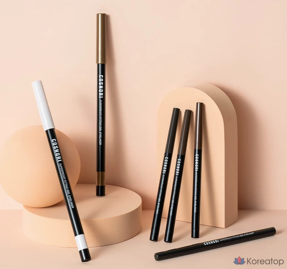 Гелевый карандаш для глаз Cosnori Superproof Fitting Gel Eyeliner Pencil 0.13 г, 2 оттенка: черный и коричневый, 1 шт., фото 9