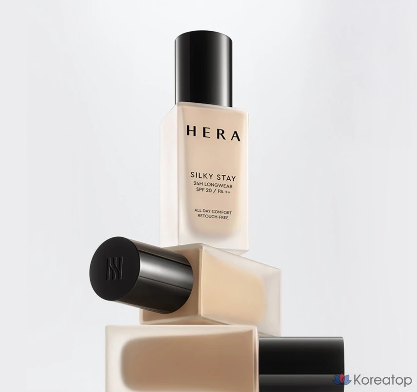 Тональный крем Hera Silky Stay 24H Longwear Foundation SPF20 PA++, оттенок 21C1 Rose Vanilla, 30 г, 1 шт., фото 8