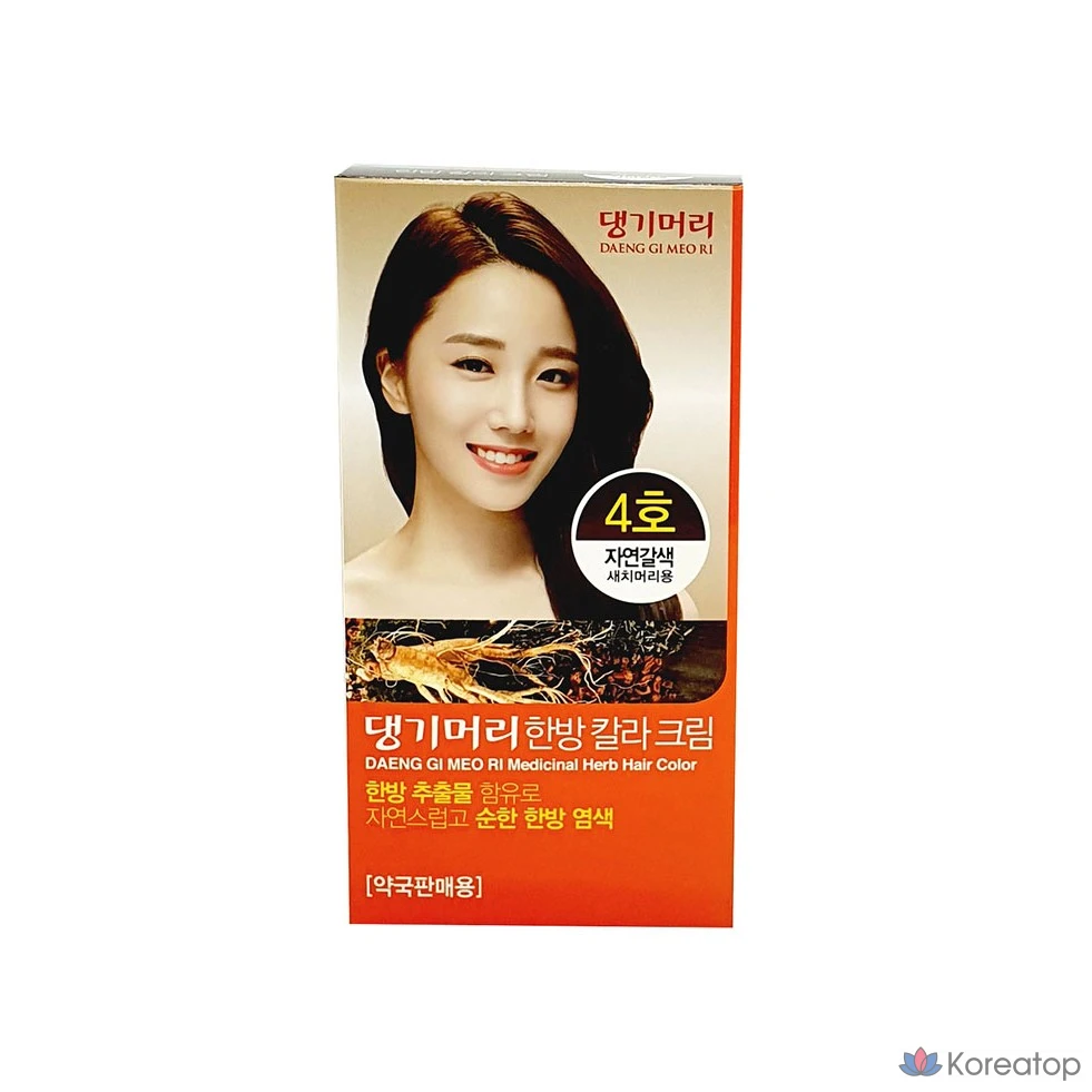 Травяная краска для волос Danggi Meori травяной крем-краска для седых волос № 5 (темно-коричневый), 1 шт.