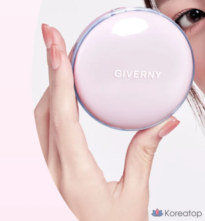 Тональный крем Giverny Dewy Glassy Cushion Foundation (основной продукт + сменный блок), 13 г, оттенок 21NW Light Beige, 1 шт., фото 4